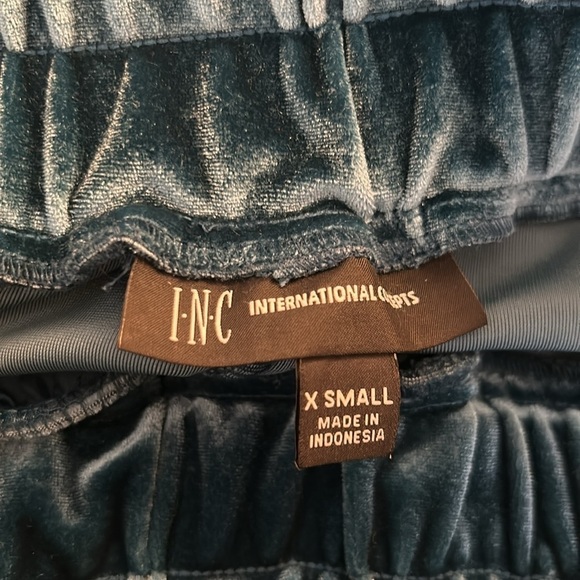 INC International Concepts Teal Green Velvet Jogger Pants Size XS New with tags! - Picture 7 of 10